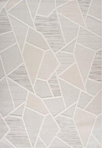 Geometric Modern Abstract Cream Beige Indoor Area Rug