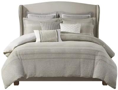 Gracie Mills Leonor Grandeur Essence 8-Piece Oversized Jacquard Comforter Ensemble with Euro Shams and Throw Pillows