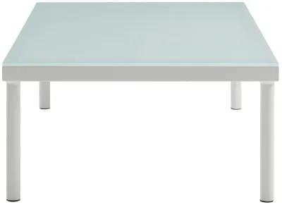 Harmony Outdoor Patio Aluminum Coffee Table, White-Benzara