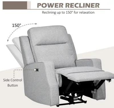 Gray Power Relaxation: Electric Recliner Armchair with USB Charger