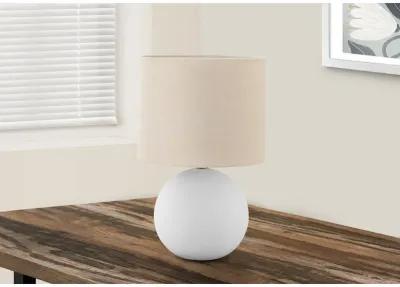 Monarch Specialties I 9632 - Lighting, 16"H, Table Lamp, Cream Shade, Cream Ceramic, Contemporary