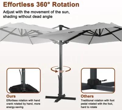 MONDAWE 13ft Square Offset Cantilever Patio Umbrella for Outdoor Shade