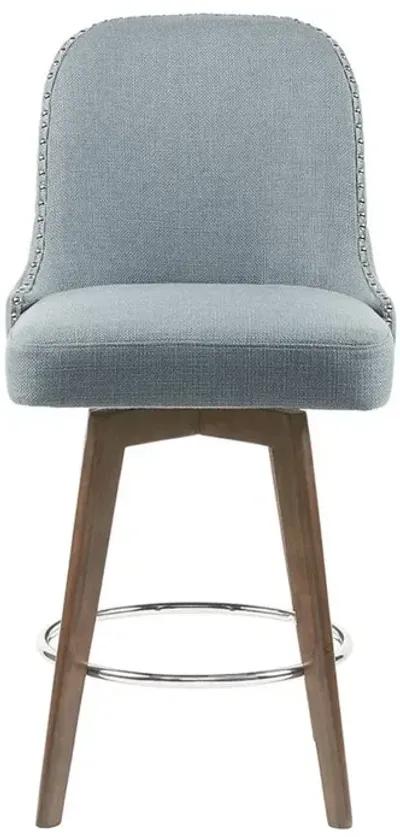 Belen Kox Swivel Counter Stool with Blue Upholstery, Belen Kox