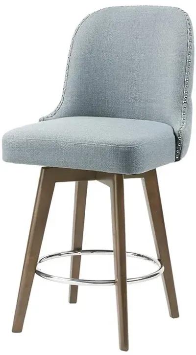 Belen Kox Swivel Counter Stool with Blue Upholstery, Belen Kox