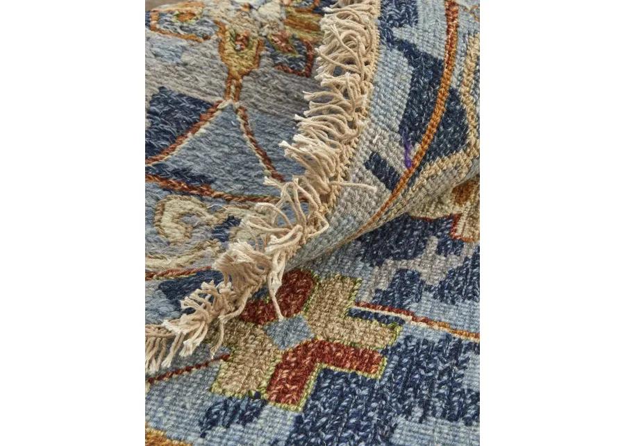 Leylan 0587F 3'6" x 5'6" Blue/Orange/Red Rug