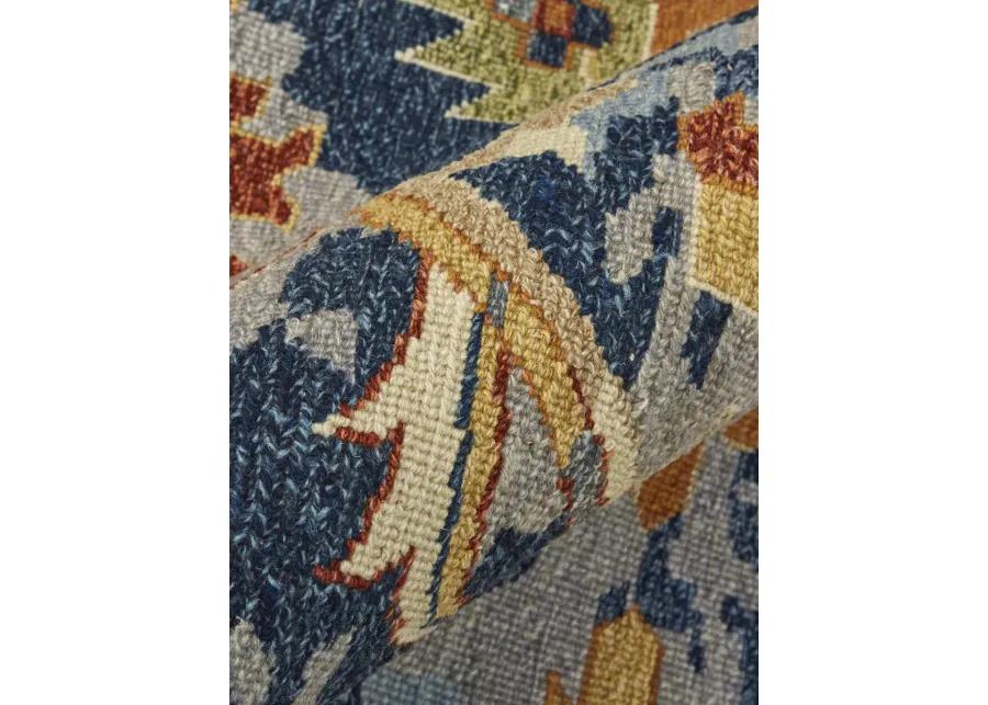 Leylan 0587F 3'6" x 5'6" Blue/Orange/Red Rug