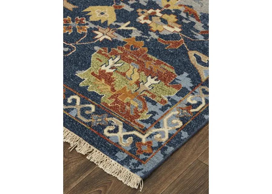 Leylan 0587F 3'6" x 5'6" Blue/Orange/Red Rug