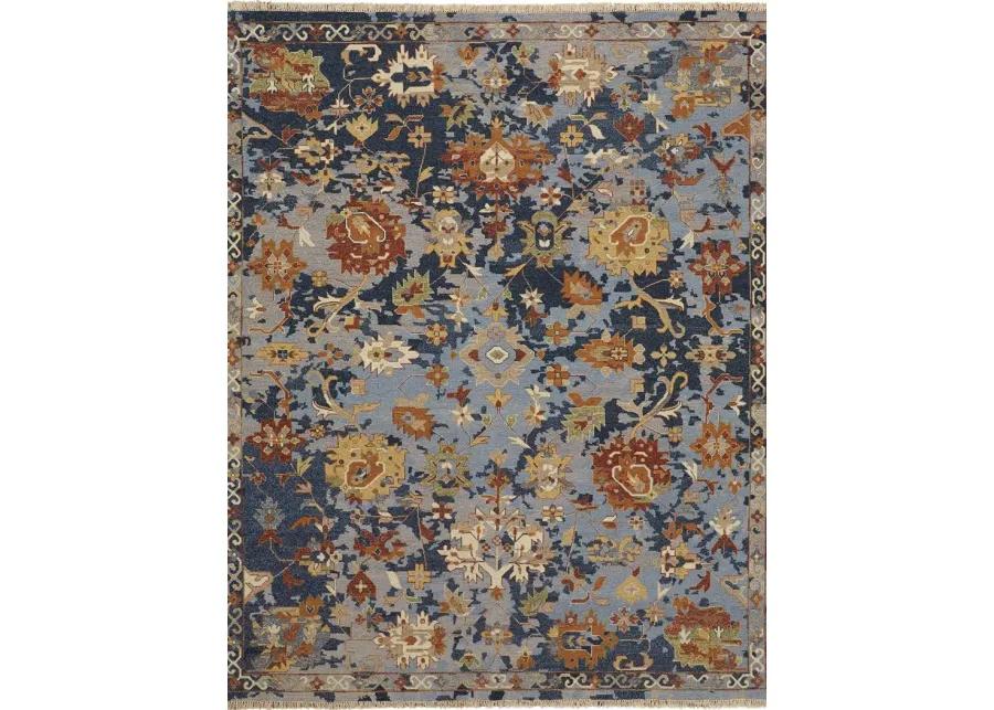 Leylan 0587F 3'6" x 5'6" Blue/Orange/Red Rug