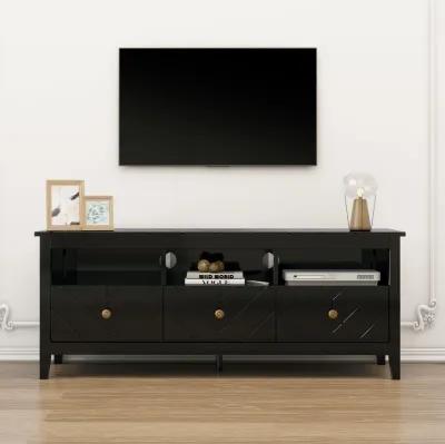 MONDAWE Mid-Century Modern Style 3 Drawer TV Stand, Entertainment Center with Storage, Media Console for Living Room