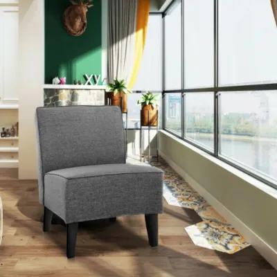 Contemporary Decor Solid Armless Accent Chair-Gray