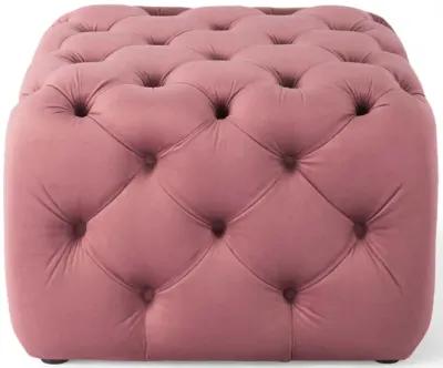 Amour Tufted Button Square Performance Velvet Ottoman