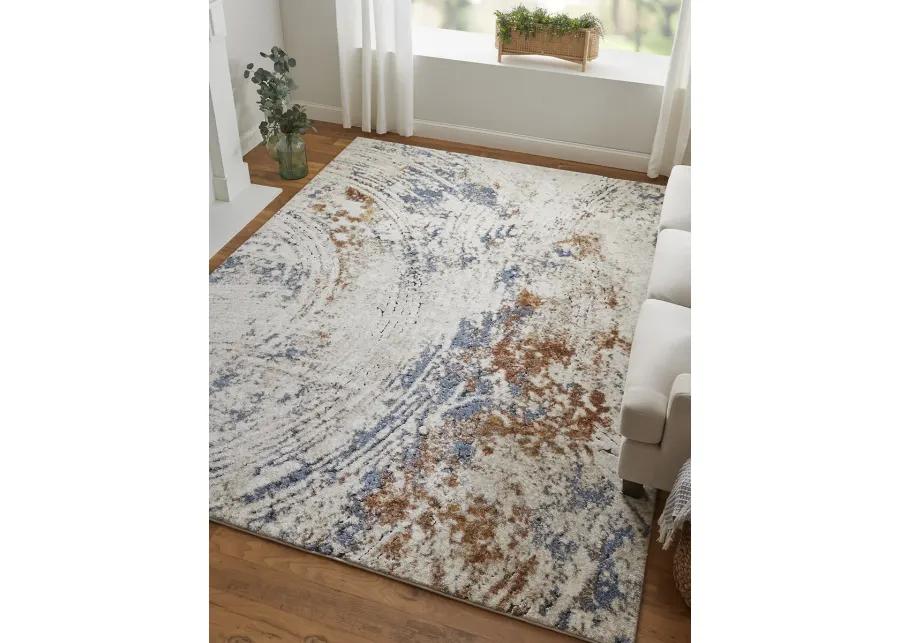 Gilmore 39MMF 2' x 3' Ivory/Blue/Orange Rug