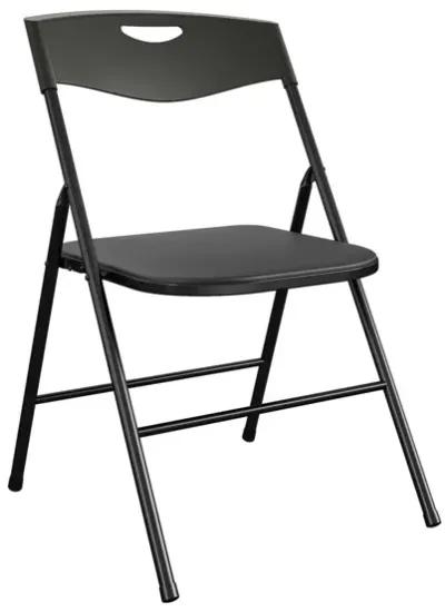 COSCO 34" Folding Card Table and 4 Resin Folding Chairs with Seatback Handles, Black