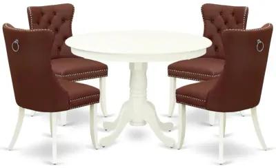 5 Piece Dinette Set for Small Spaces Contains a Round Dining Table