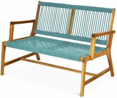 2-Person Acacia Wood Yard Bench for Balcony and Patio