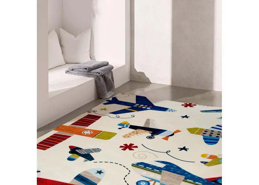 Soft Steps Playtime Airplane Navy Indoor Soft Area Rug