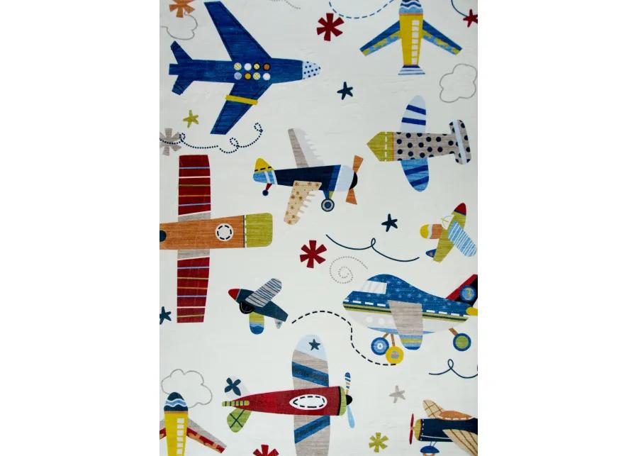 Soft Steps Playtime Airplane Navy Indoor Soft Area Rug