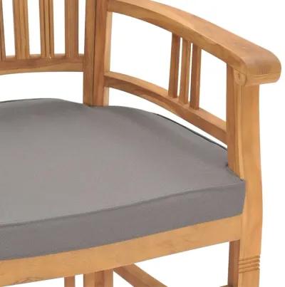 vidaXL Garden Chairs 2 pcs with Dark Gray Cushions Solid Teak Wood