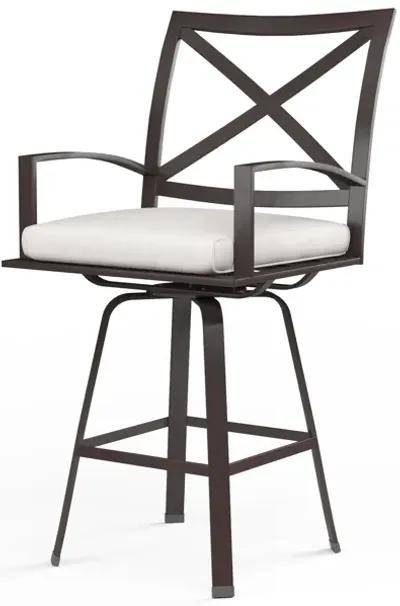 La Jolla Swivel Barstool in Canvas Flax w/ Self Welt