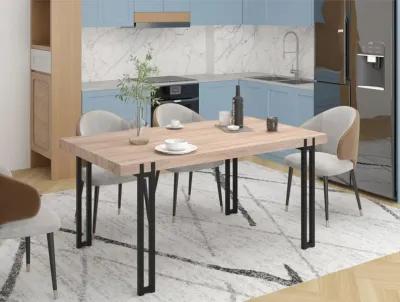 Kent 6-Seating Dining Table with Black Metal Legs