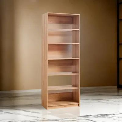 Dee Modular Closet System, 5 Tier Storage Shelves, Oak Brown Wood