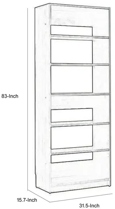 Dee Modular Closet System, 5 Tier Storage Shelves, Oak Brown Wood