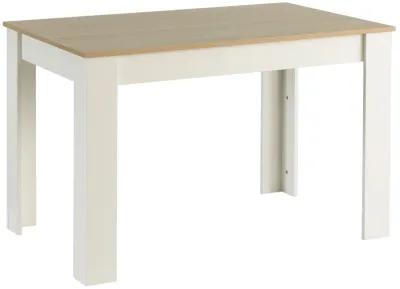 White Modern Wooden Dining Table with Two Benches, Three Piece Set, Writing Desk