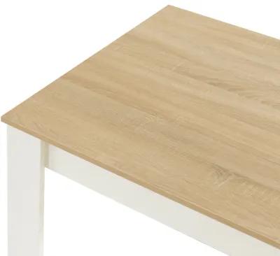 White Modern Wooden Dining Table with Two Benches, Three Piece Set, Writing Desk