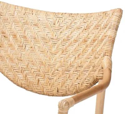 bali & pari Damani Modern Bohemian Natural Brown Finished Rattan Dining Chair