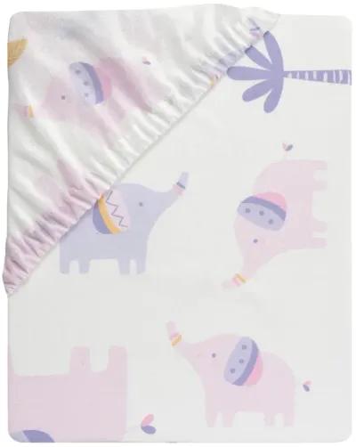 Bedtime Originals Elephant Dreams Fitted Crib Sheet - White, Animals, Jungle