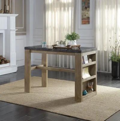 Charnell Counter Height Table  in Marble & Oak Finish DN00551