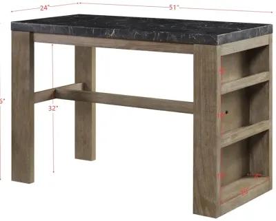 Charnell Counter Height Table  in Marble & Oak Finish DN00551