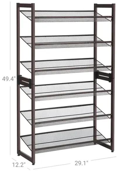 6-Tier Shoe Rack - Spacious Storage Solution for Organized Footwear