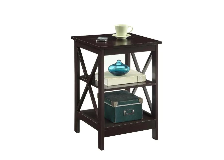 Convenience Concepts Oxford End Table with Shelves, Espresso