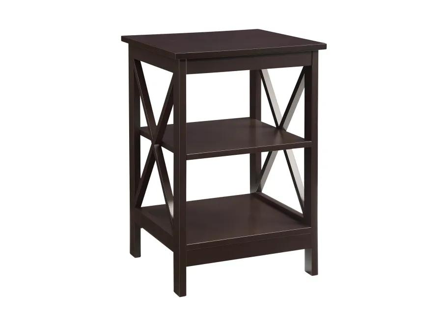 Convenience Concepts Oxford End Table with Shelves, Espresso