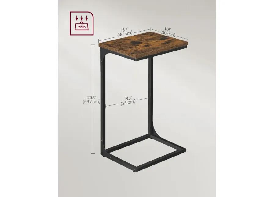 C-Shaped End Table Contemporary Design for Modern Living Rooms and Small Spaces