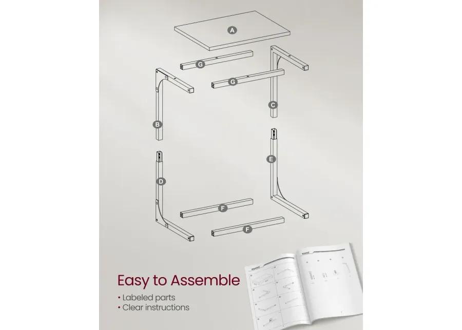 C-Shaped End Table Contemporary Design for Modern Living Rooms and Small Spaces