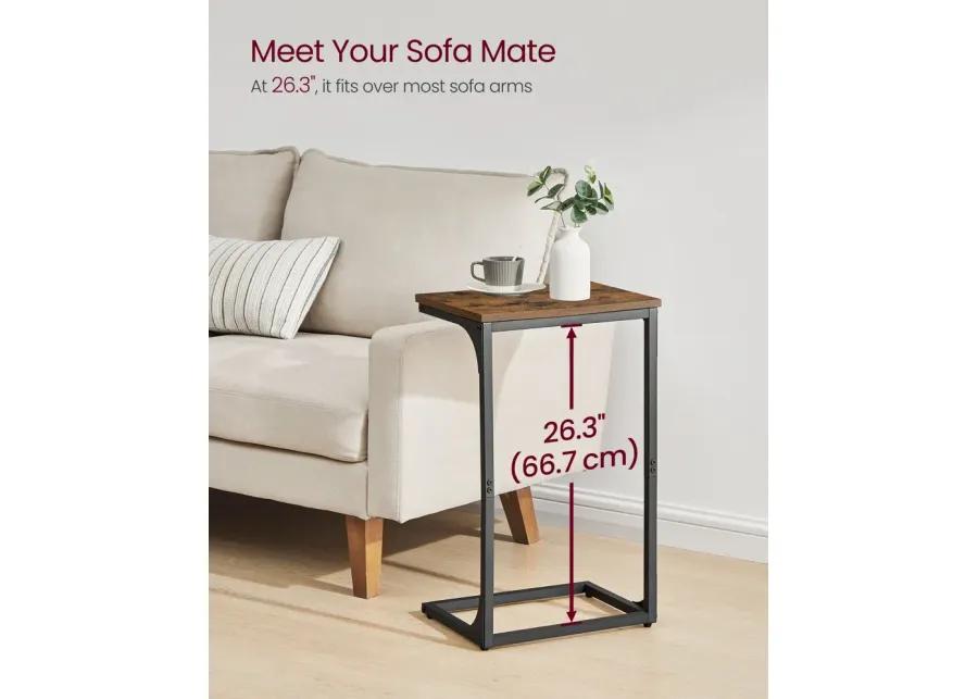 C-Shaped End Table Contemporary Design for Modern Living Rooms and Small Spaces