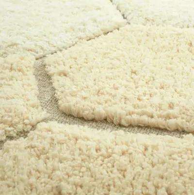 Washable rug Round Honeycomb Golden