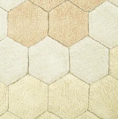 Washable rug Round Honeycomb Golden