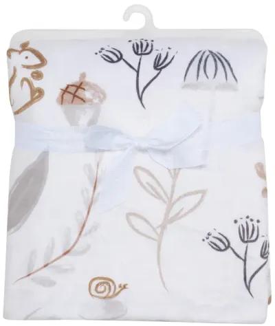 Lambs & Ivy Treetop Fox Woodland/Forest Minky/Faux Shearling Fleece Baby Blanket