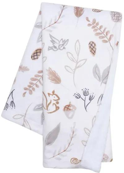 Lambs & Ivy Treetop Fox Woodland/Forest Minky/Faux Shearling Fleece Baby Blanket