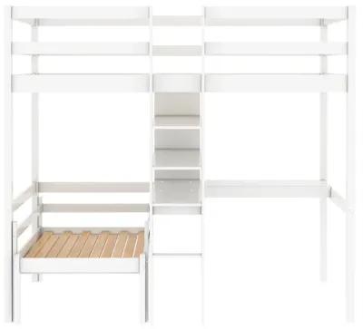 Merax  Convertible Loft Bed with L-Shape Desk