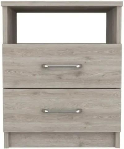 Napoles Nightstand, Superior Top, Two Drawers, One Shelf - Light