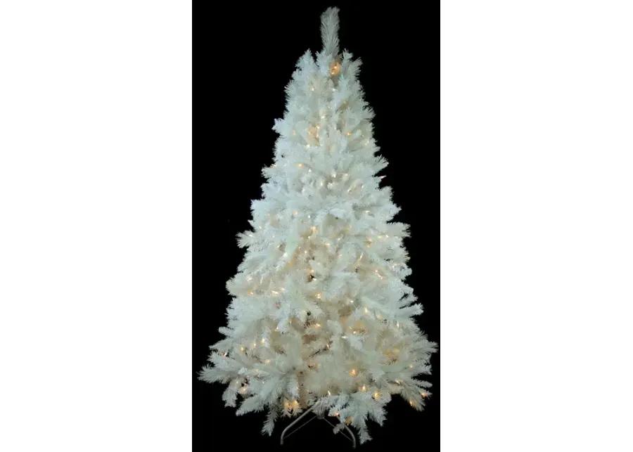 6.5' Pre-Lit White Medium Iridescent Pine Artificial Christmas Tree - Multi Function LED Lights