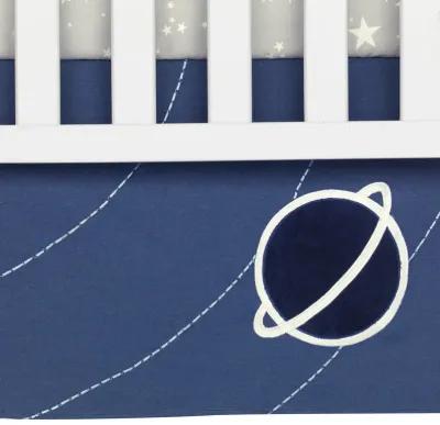 Lambs & Ivy Milky Way Space Galaxy 4-Piece Baby Nursery Crib Bedding Set - Blue/Gray