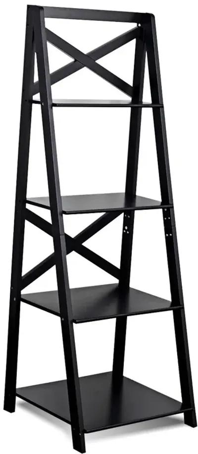 4-tier Leaning Free Standing Ladder Shelf Bookcase