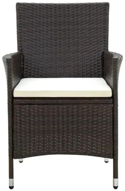 vidaXL Patio Chairs with Cushions 2 pcs Poly Rattan Brown