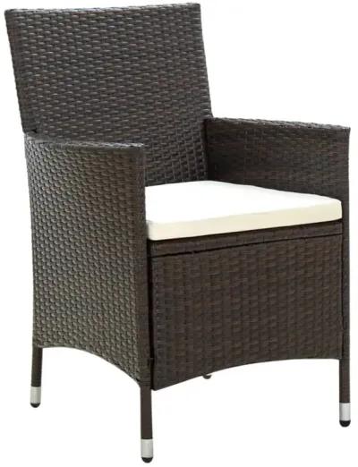 vidaXL Patio Chairs with Cushions 2 pcs Poly Rattan Brown