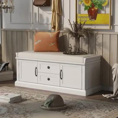 Merax Storage Cabinet  Shoe Bench with Cushion